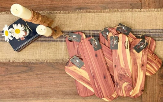 Cedar Charcuterie board by Clines Crafted Woodworking LLC
