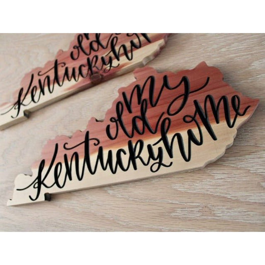 Handcrafted Eastern Red Cedar 'My Old Kentucky Home' Sign by Clines Crafted Woodworking