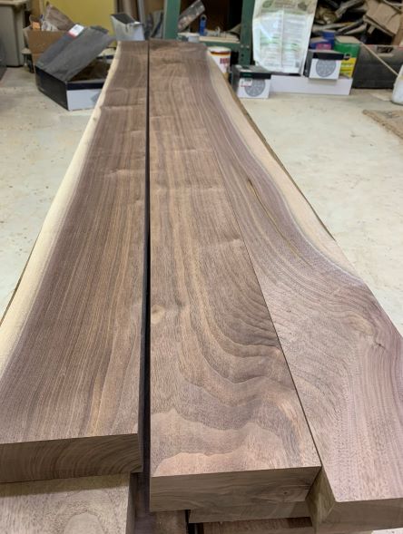Milled walnut lumber