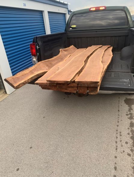 Rough cut walnut lumber cut in Georgetown Kentucky