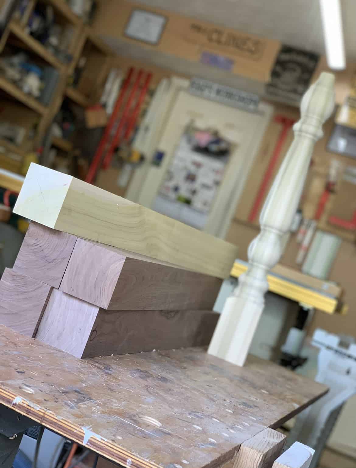 Milled dining table leg blanks