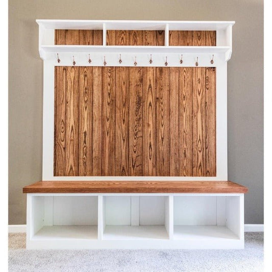 Hall Tree with Bench handmade by Craftsmen in Kentucky. - Clines Crafted Woodworking LLC