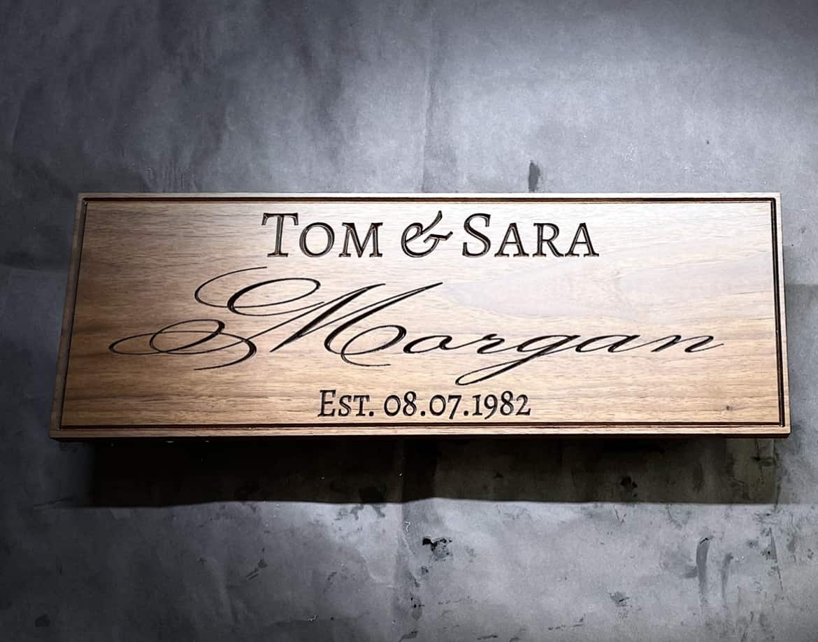 Personalized Wedding Anniversary Sign - Custom Carved Wooden Plaque - Clines Crafted Woodworking LLC