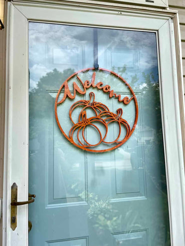 Welcome Fall Door Hanger | Halloween | 20 inch | 1/2 inch thick - Clines Crafted Woodworking LLC