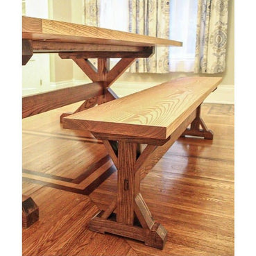 Trestle Bench Handmade by Craftsmen in Kentucky. - Clines Crafted Woodworking LLC