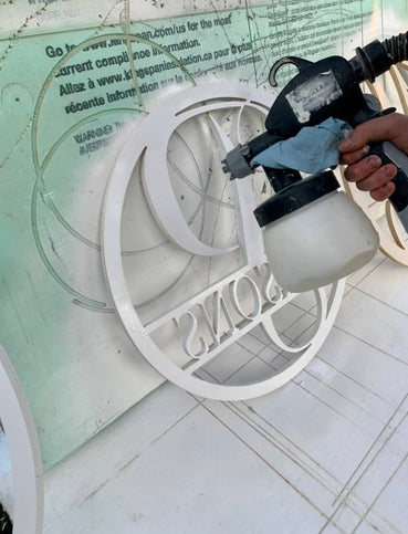 Monogram Door Hanger | Monogramed Wreath for Door - Clines Crafted Woodworking LLC