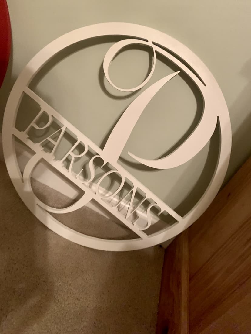 Monogram Door Hanger | Monogramed Wreath for Door - Clines Crafted Woodworking LLC