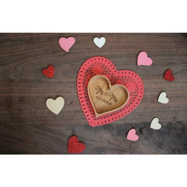 Heart Shaped Dish | Catch All Tray | Personalized - Clines Crafted Woodworking LLC
