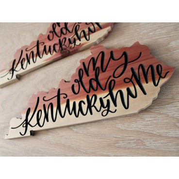 My Old Kentucky Home Sign - Handcrafted Wooden Cutout - Clines Crafted Woodworking LLC