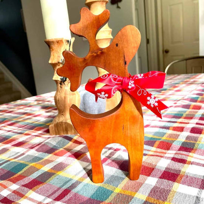 Wooden Reindeer | Wooden Christmas Decor - Clines Crafted Woodworking LLC