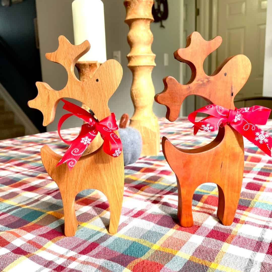 Wooden Reindeer | Wooden Christmas Decor - Clines Crafted Woodworking LLC