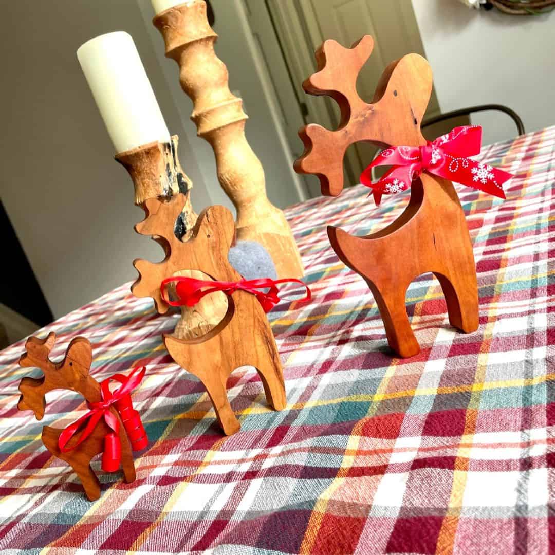 Wooden Reindeer | Wooden Christmas Decor - Clines Crafted Woodworking LLC