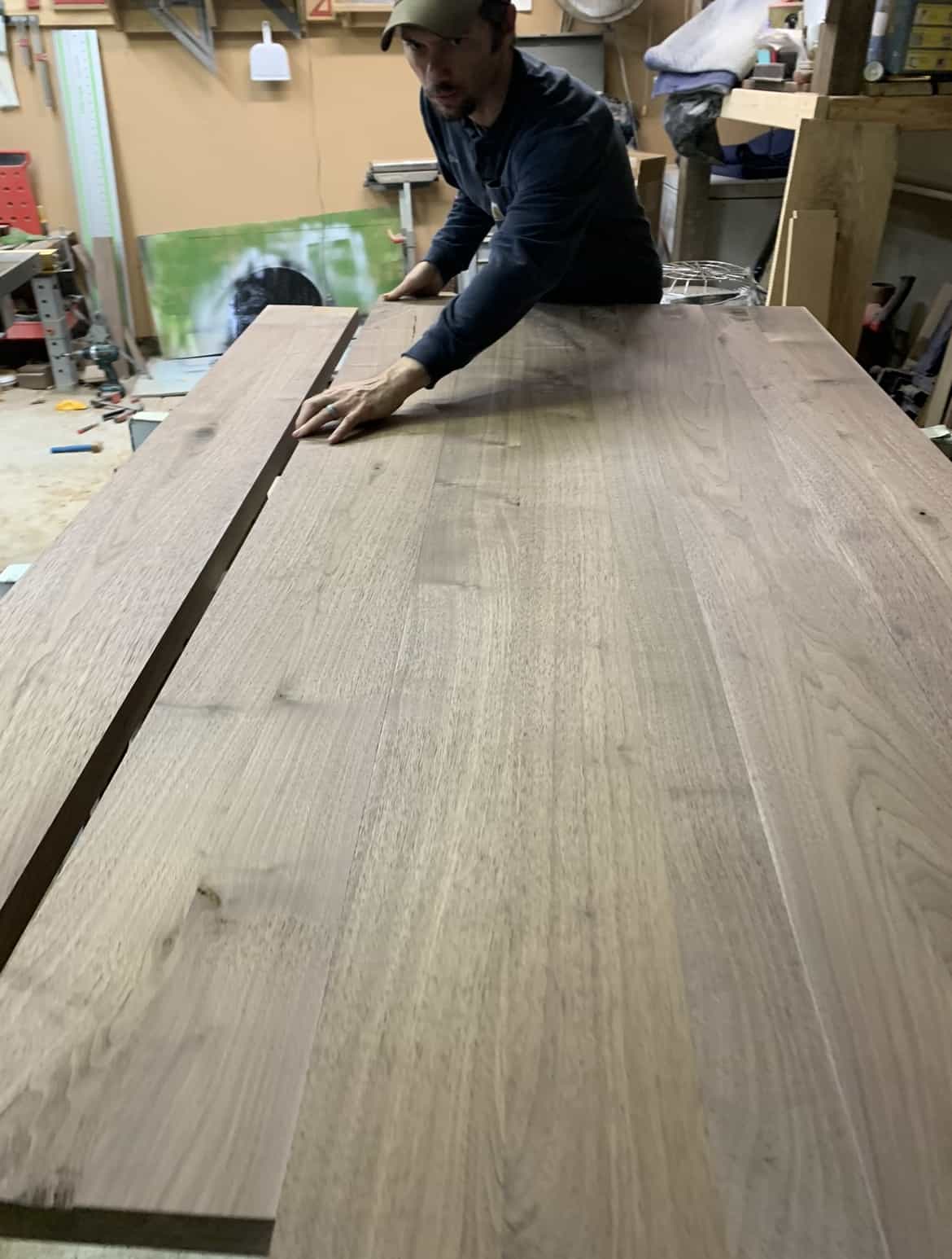 Walnut table top layout