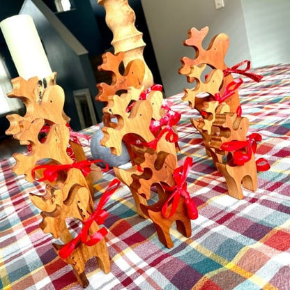 Wooden Reindeer | Wooden Christmas Decor - Clines Crafted Woodworking LLC