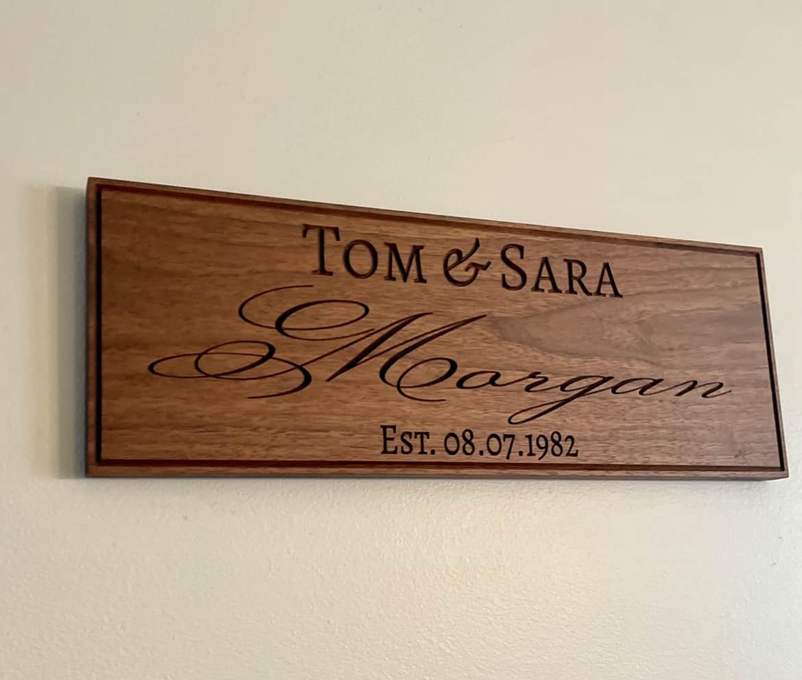 Wood Plaque Mr & Mrs Harrison