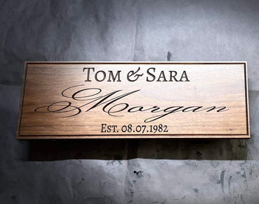 Personalized Wedding Anniversary Sign - Custom Carved Wooden Plaque - Clines Crafted Woodworking LLC