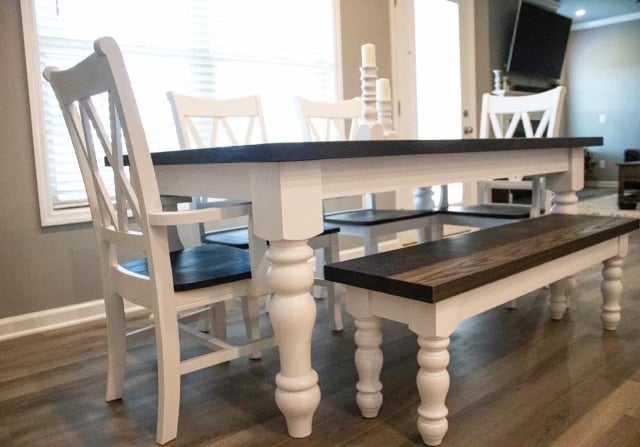 Farmhouse Dining table | Custom sizes and finish - Clines Crafted Woodworking LLC