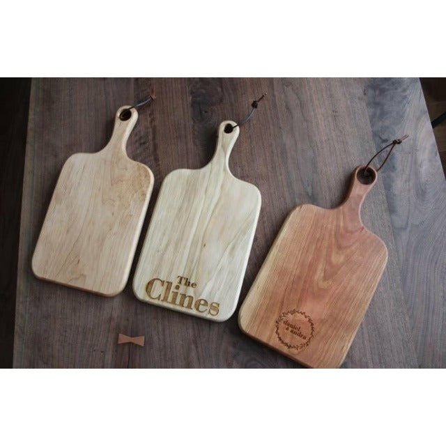 Curly Cherry Charcuterie Board with Industrial Handles