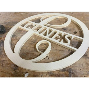 Monogram Door Hanger | Monogramed Wreath for Door - Clines Crafted Woodworking LLC