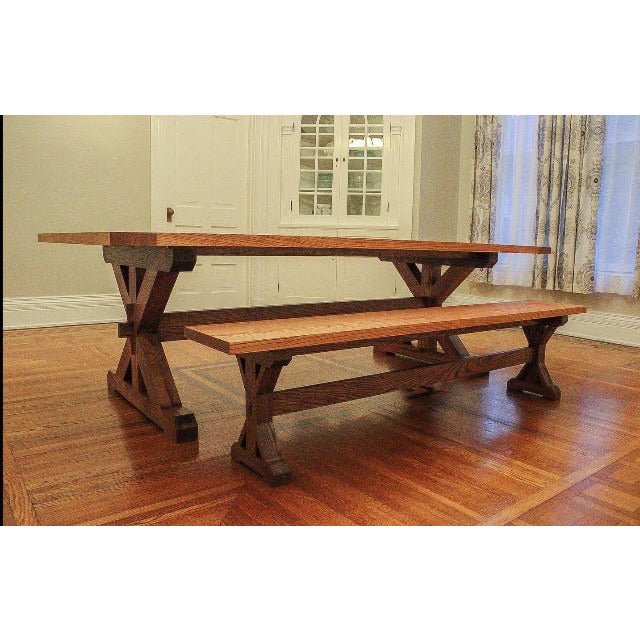 wooden trellis table The Sawyer Farm Trestle Table