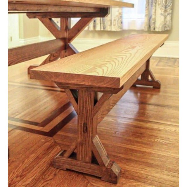 Trestle Bench Handmade by Craftsmen in Kentucky. - Clines Crafted Woodworking LLC