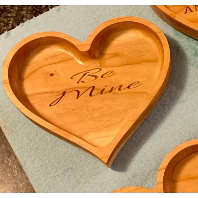 Heart Shaped Dish | Catch All Tray | Personalized - Clines Crafted Woodworking LLC