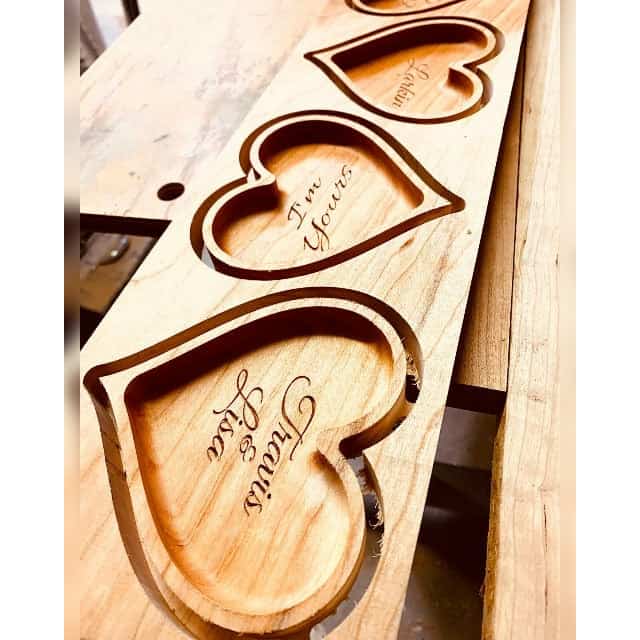 Heart Shaped Dish | Catch All Tray | Personalized - Clines Crafted Woodworking LLC