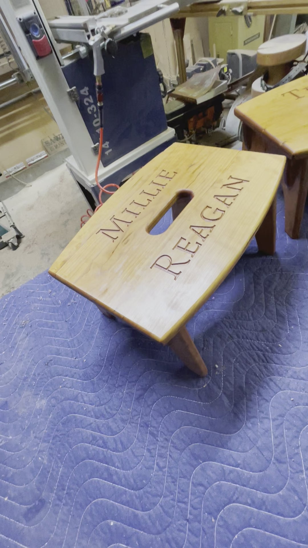 Personalized Classic Children's Stool in walnut