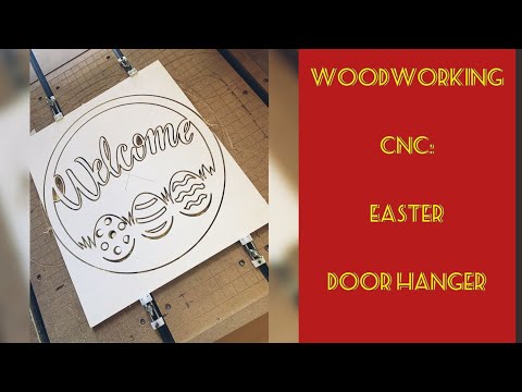Easter door hanger in production by Clines Crafted Woodworking LLC