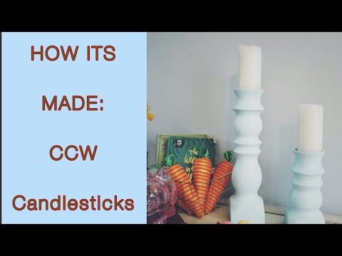 CCW Candlestick Teal for 2 inch Pillar Candle - Clines Crafted Woodworking LLC