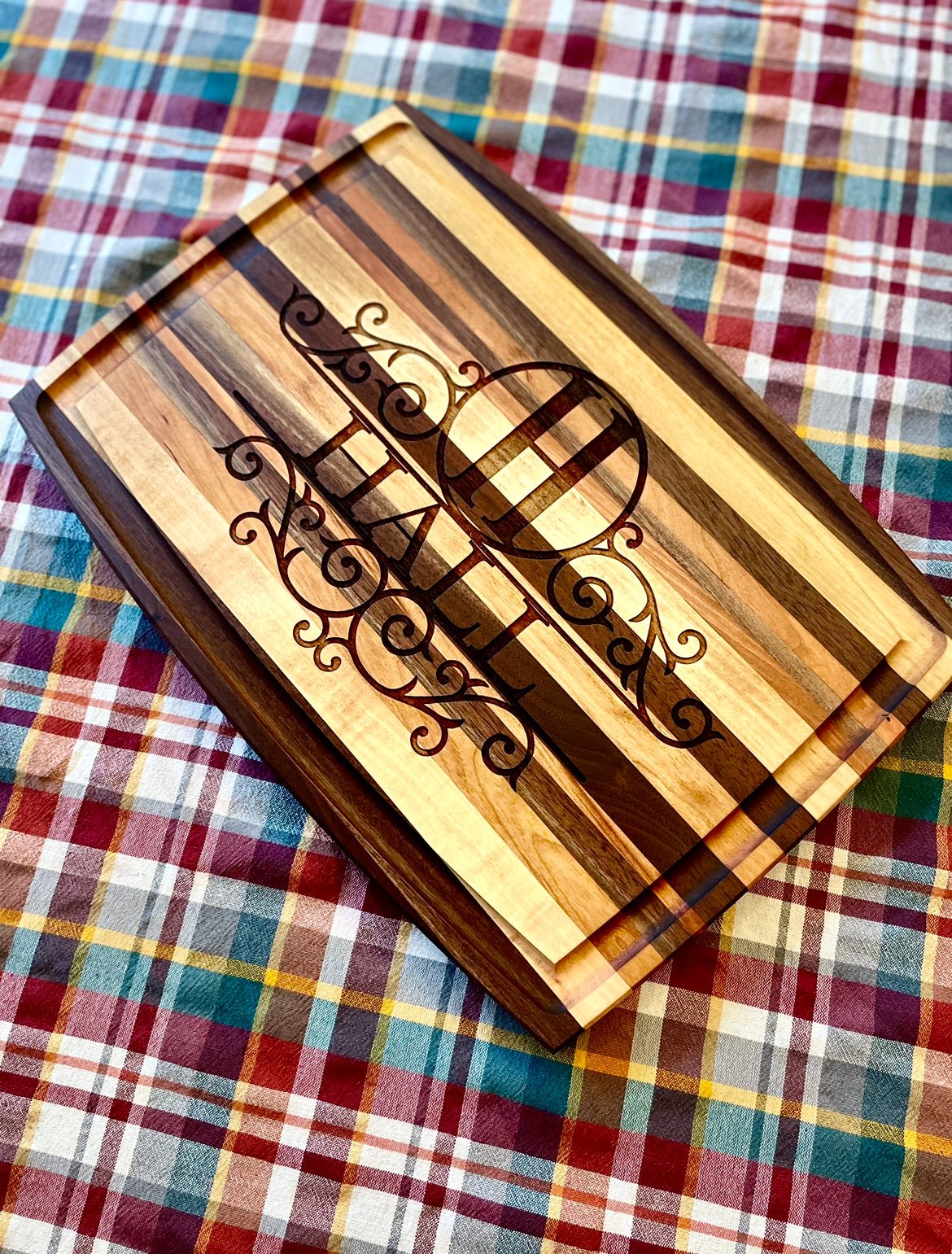 Copy of Handmade Hardwood Cutting Board - Personalized - Clines Crafted Woodworking LLC